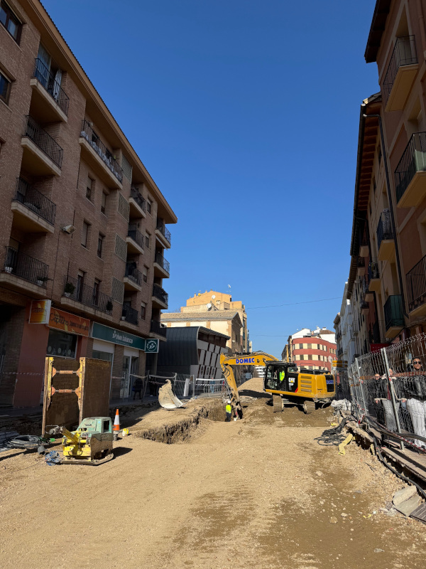 Las obras de reurbanización del Coso Alto avanzan según los plazos previstos